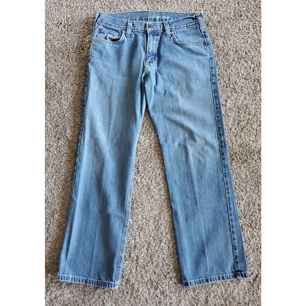 Carhartt B320 WTB Blue Jeans Mens 31x30 Measures 32x29 Relaxed Fit Straight Leg - Picture 1 of 6